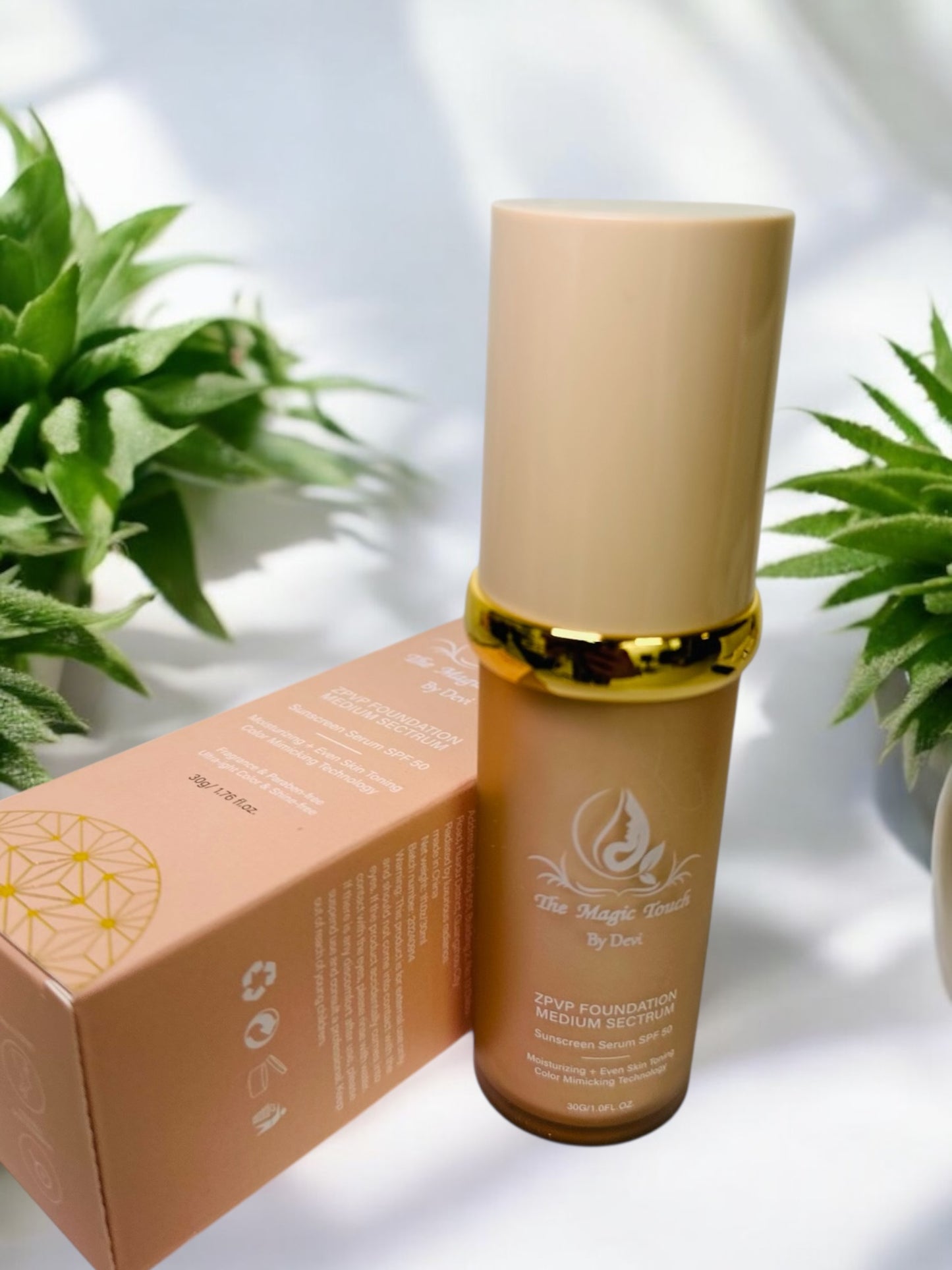 4 in 1 Foundation Liquid, Medium Coverage Foundation Makeup with Flawless Finish, SPF 50+ & Longwearing & Waterproof, Hydrating Color Changing Foundation.