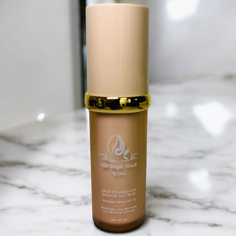 4 in 1 Foundation Liquid, Medium Coverage Foundation Makeup with Flawless Finish, SPF 50+ & Longwearing & Waterproof, Hydrating Color Changing Foundation.