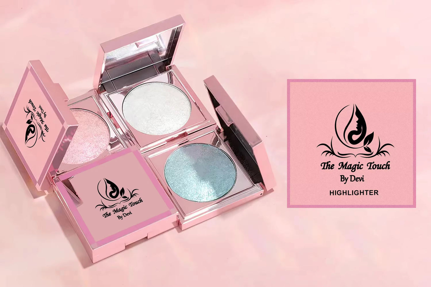 Loose Highlighter Powder & Waterproof Bronzer Highlighter Palette – High-Pigment, Long-Lasting Glow.